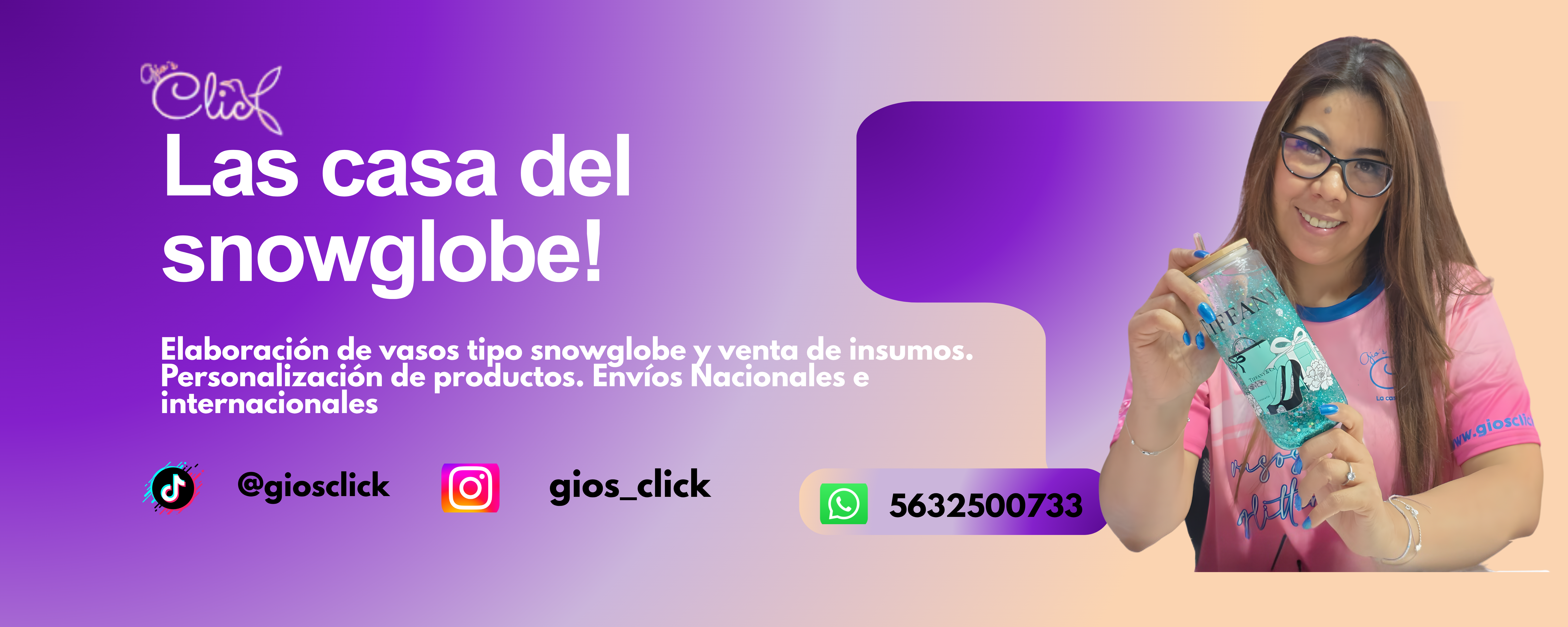 Vasos personalizados tipo snowglobe